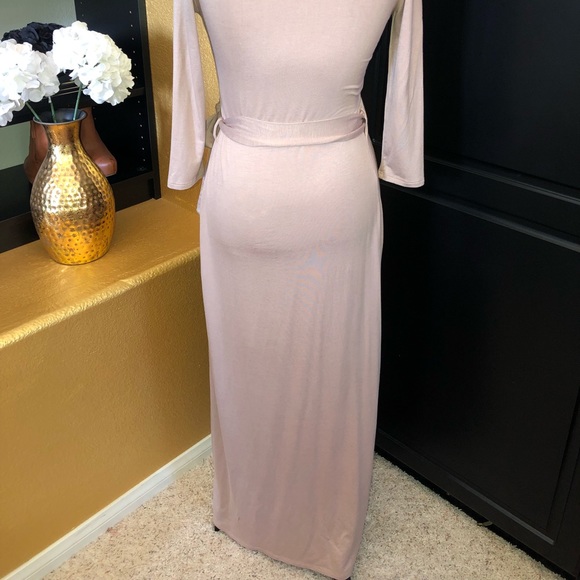 *Forver 21 blush form fitting wrap around dress* - Picture 3 of 4